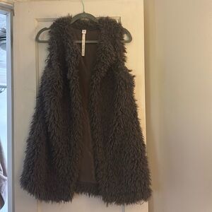 Uncle Frank, fuzzy vest. Dark grey, size small.